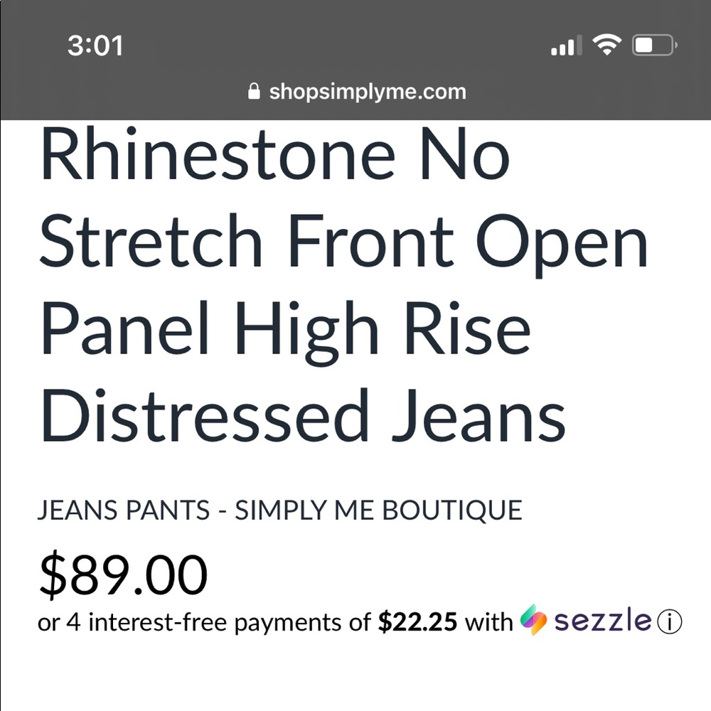 Boutique Distressed Rhinestone Jeans - Picture 2 of 6